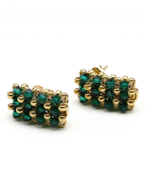 Business emerald - stud earrings