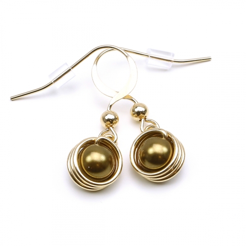 Earrings by Ichiban - Busted Pearls Antique Brass