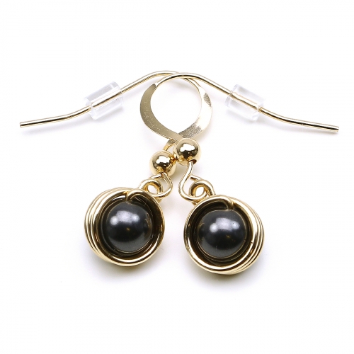 Earrings by Ichiban - Busted Pearls Black