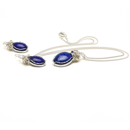 Set pendant and dangle earrings by Ichiban - Lapis Lazuli