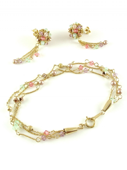 Set bracelet and stud earrings with pendulum by Ichiban - Spring Mood